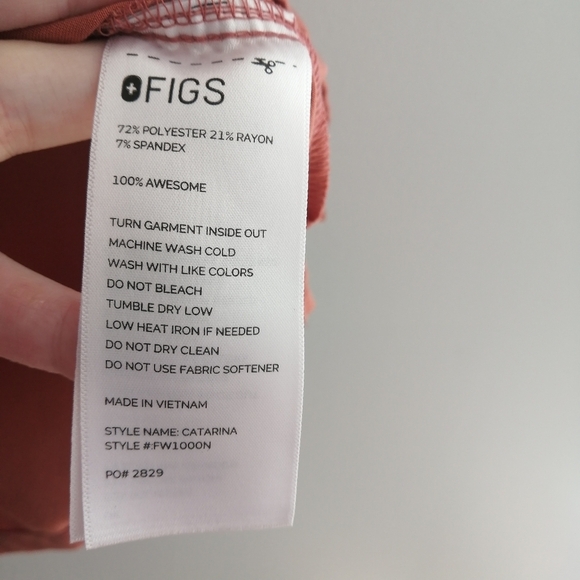 Figs Catarina One Pocket Short Sleeve Scrub Top Limited Edition Orange Small - Picture 9 of 13